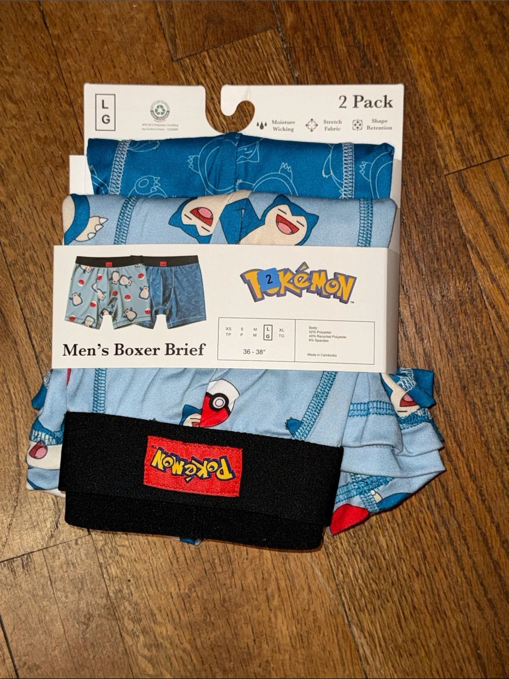 •BIOWORLD•NWT SNORLAX & POKÉMON BALLS LOGO BOXER BRIEFS SIZE LARGE